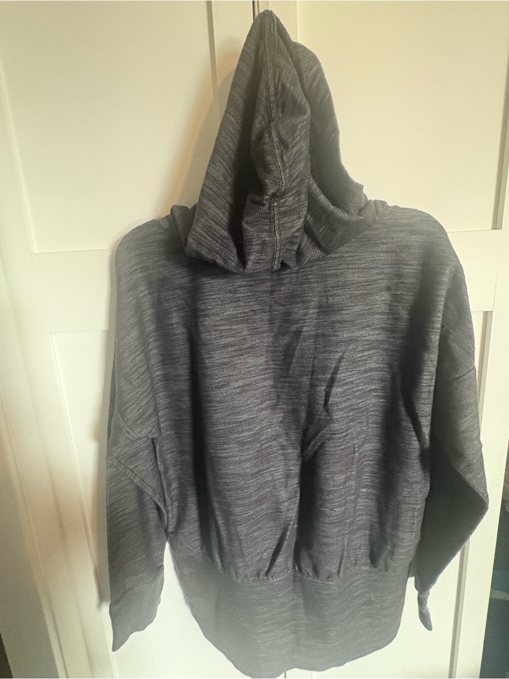 Gray Hooded Women's Sweater - Classic Pullover - Picture 7 of 7